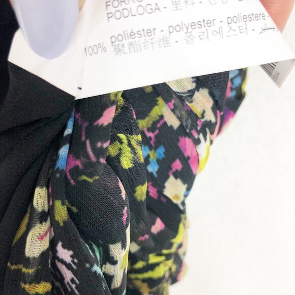 Zara Floral Mini Dress Large Ruched Bodycon Halter Sweetheart Paisley Print - Picture 6 of 14